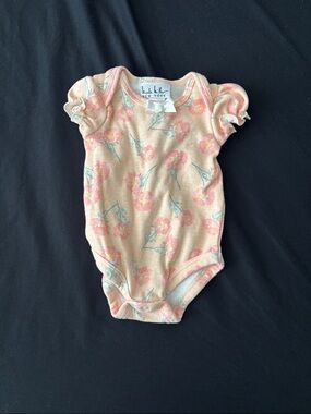 Peach Floral Baby One-Piece (0-3M)